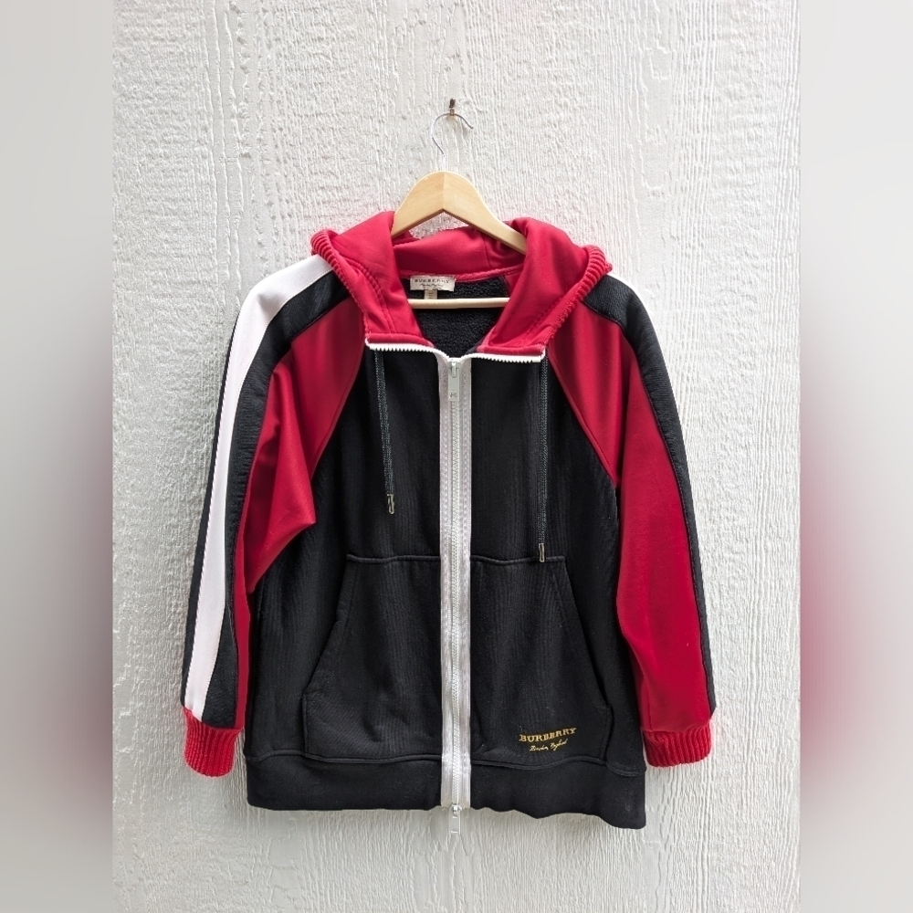 Burberry Full Zip Colorblock Chunky Oversized Full Zip Hoodie Women's Size 2